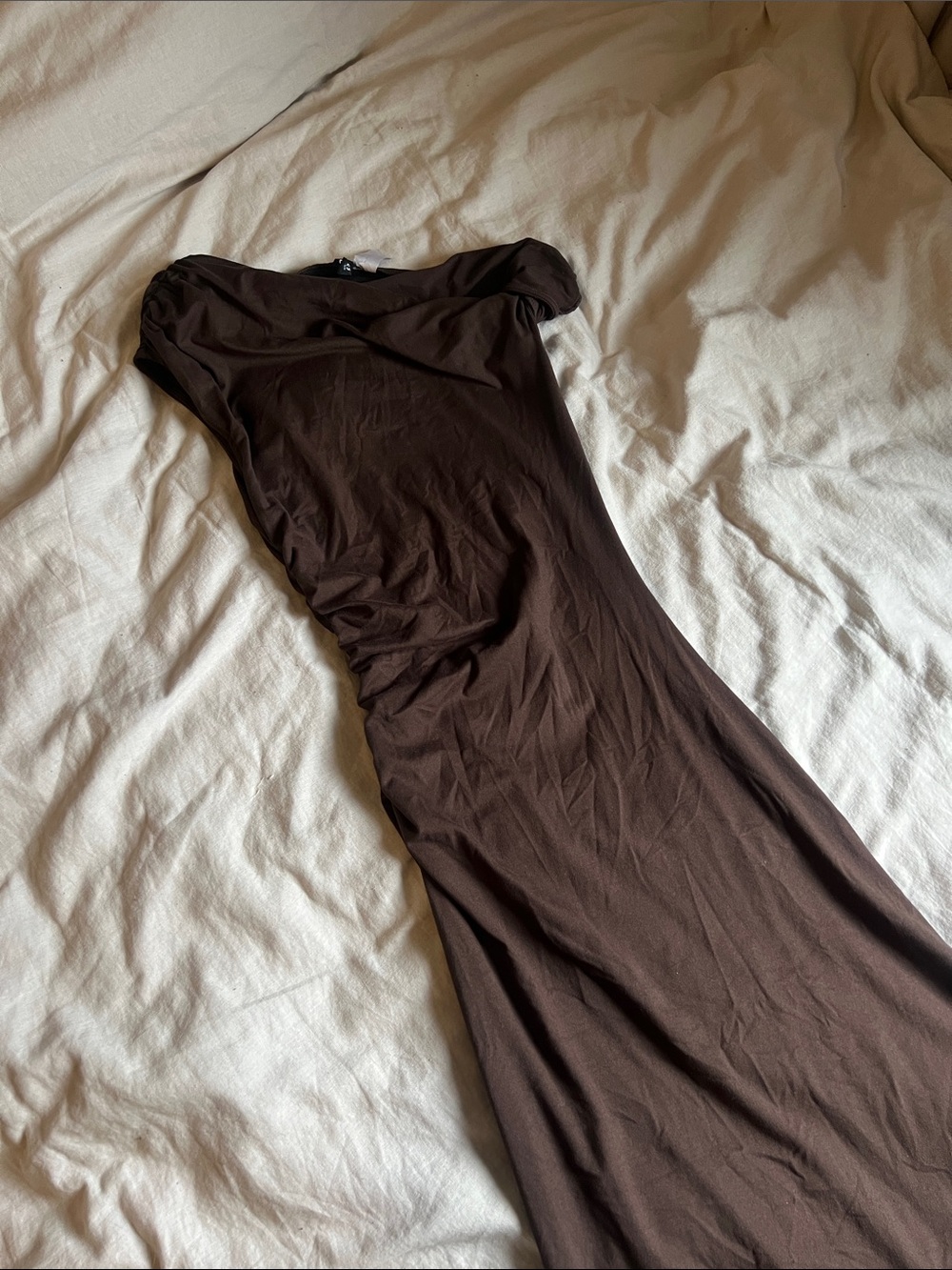 H&M One-Shoulder Brown Evening Dress